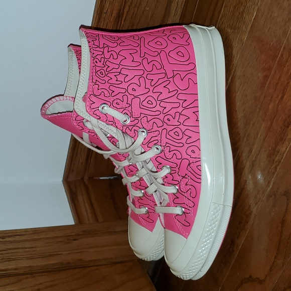 Converse Chuck 70 All Star High Top. Pink leather Sneaker. Womens 8. Men's 6 - Picture 3 of 13
